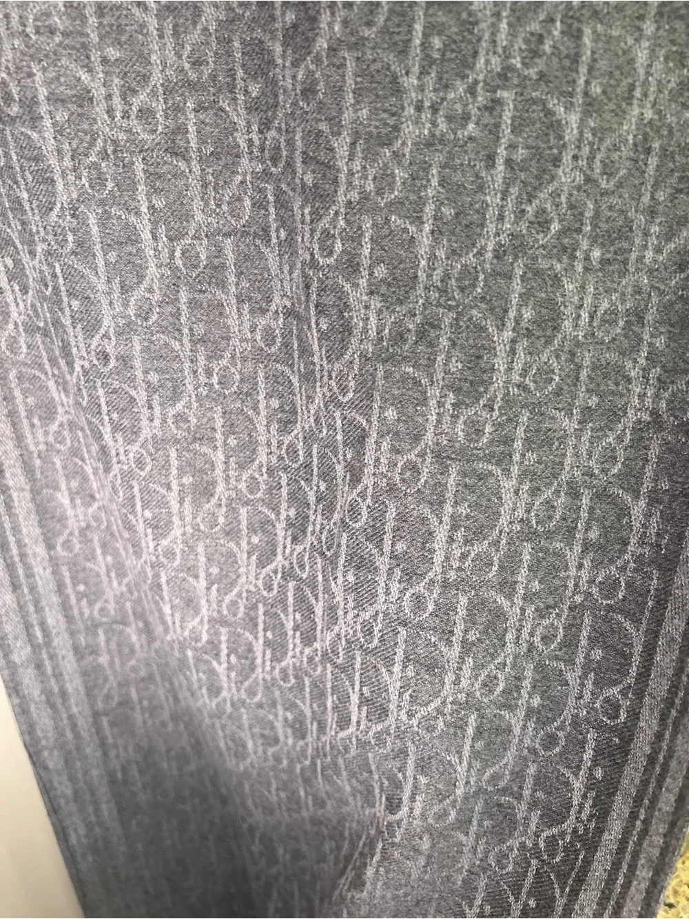 Dior Gray Cashmere Monogram Scarf